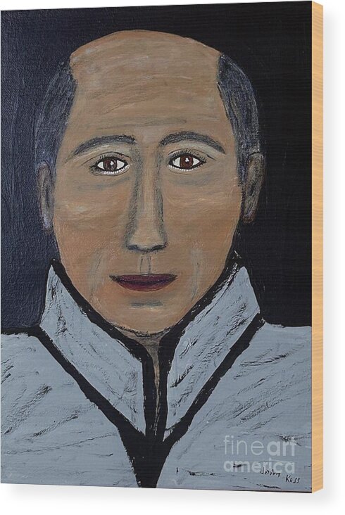  Portrait Of Self Wood Print featuring the painting Self by Jeffrey Koss