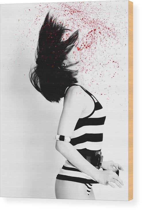 Colorized Wood Print featuring the photograph Splat Me by Christina Hofer