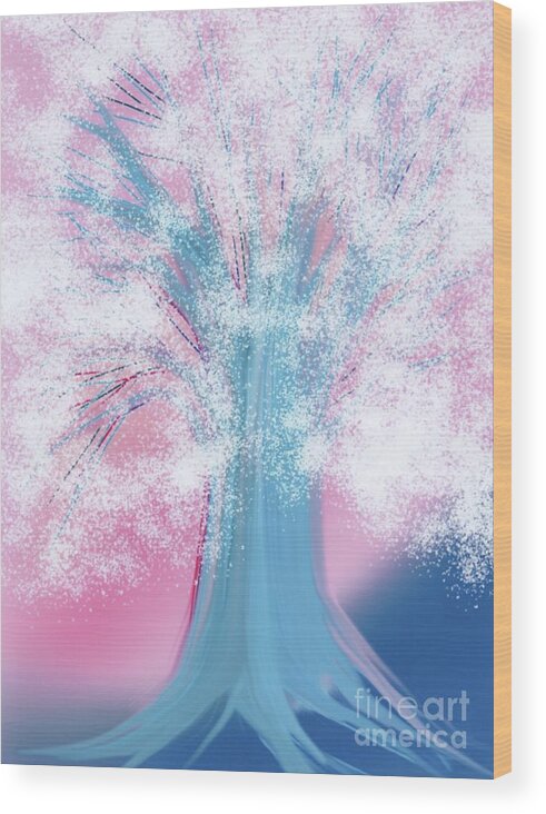 First Star Art Wood Print featuring the digital art Spring Dreams Tree by jrr by First Star Art