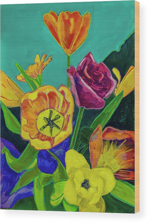 Spring Wood Print featuring the painting Spring Splendour by Jo-Anne Gazo-McKim