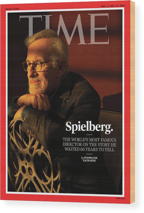 Steven Spielberg Wood Print featuring the photograph Steven Spielberg by Photograph by Tania Franco Klein for TIME