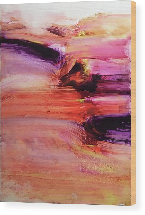 Abstract Art Wood Print featuring the painting Summation Occurrence by Rodney Frederickson