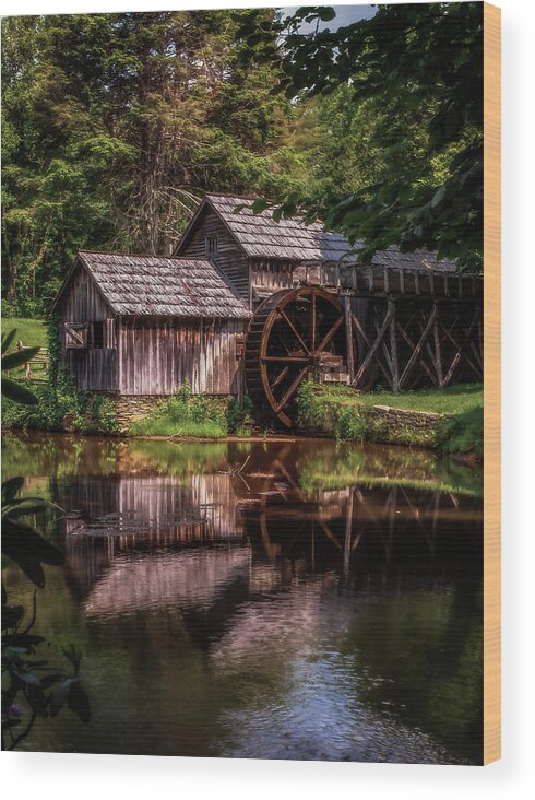 Grist Mill Wood Print featuring the photograph Summer at Mabry Mill by Tricia Louque