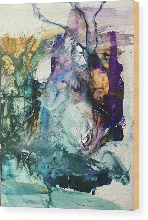Abstract Art Wood Print featuring the painting Synaptic Betrayal by Rodney Frederickson