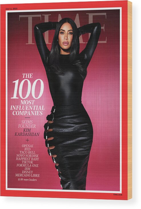 T100 Companies Wood Print featuring the photograph T100 Companies - Kim Kardashian - Skims by Photograph by Dana Scruggs for TIME
