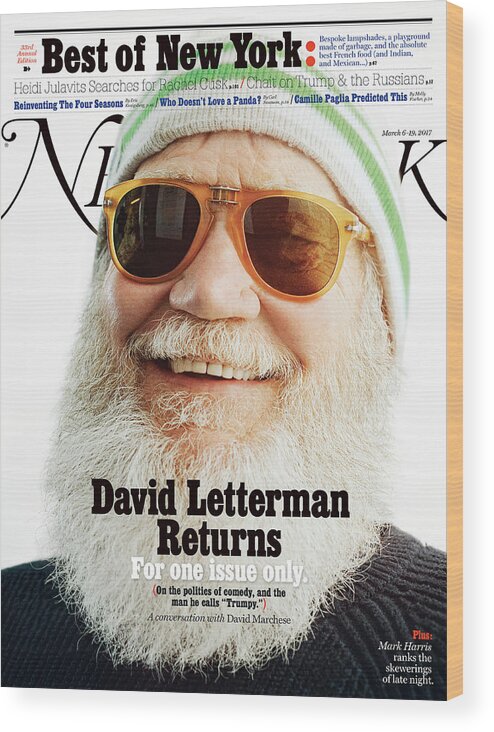 Celebrity Wood Print featuring the photograph David Letterman, TV Issue 2017 by Christopher Anderson Magnum Photos