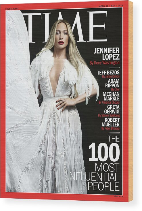 The 100 Wood Print featuring the photograph The 100 Most Influential People - Jennifer Lopez by Photograph by Peter Hapak for TIME