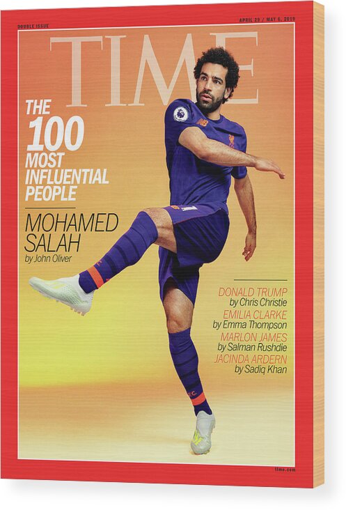 Time Wood Print featuring the photograph The 100 Most Influential People - Mohamed Salah by Photograph by Pari Dukovic for TIME
