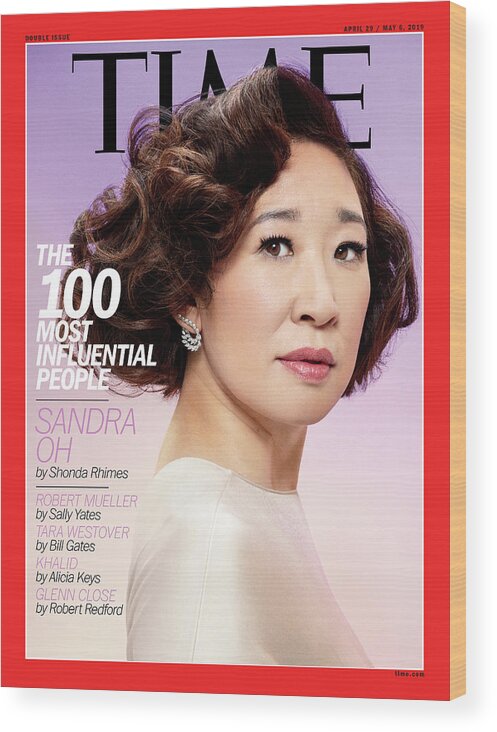 Time Wood Print featuring the photograph The 100 Most Influential People - Sandra Oh by Photograph by Pari Dukovic for TIME