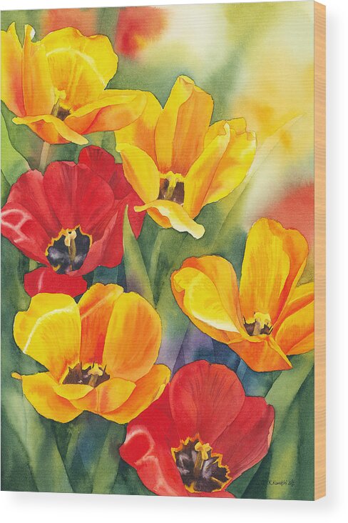 Flower Wood Print featuring the painting The Breath of Spring by Espero Art