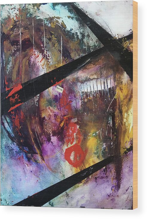 Abstract Art Wood Print featuring the painting The Great Defiler by Rodney Frederickson