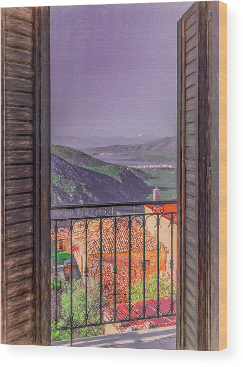 Greece Wood Print featuring the photograph The Lucky View by Marcy Wielfaert