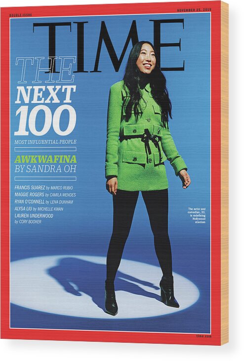 Time Wood Print featuring the photograph The Next 100 Most Influential People - Awkwafina by Photograph by Scandebergs for TIME