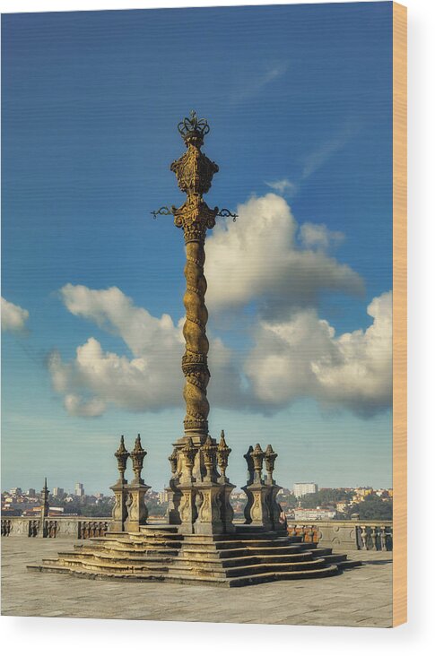 Portugal Wood Print featuring the photograph The pilgrim's pillar by Micah Offman
