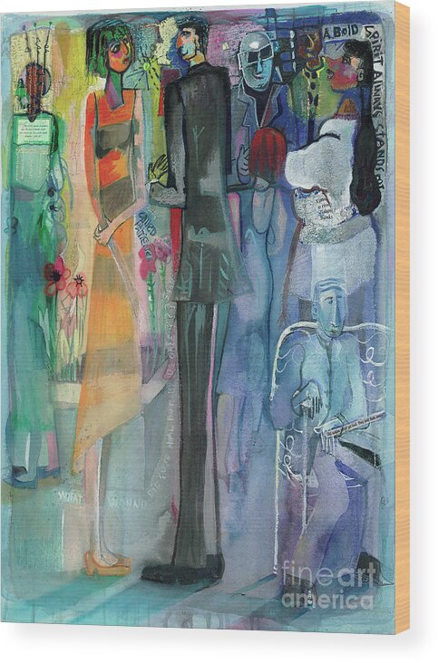Modern Wood Print featuring the painting The Poets by Cherie Salerno