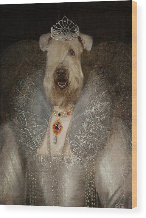 Wheaten Terrier Wood Print featuring the photograph The Queen That She Is by Rebecca Cozart