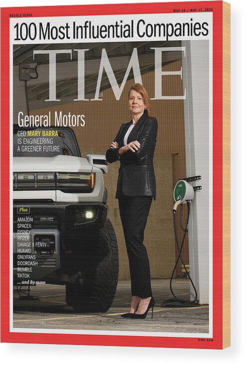 Time 100 Most Influential Companies Wood Print featuring the photograph TIME 100 Companies - Mary Barra by Photograph by Brittany Greeson for TIME