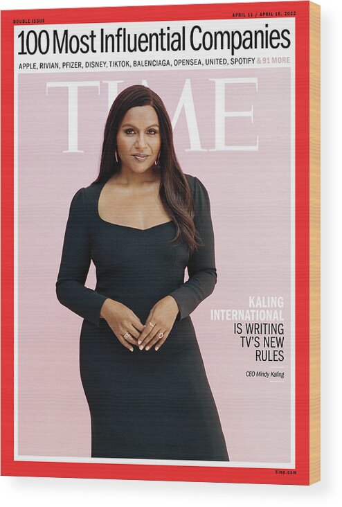 Time 100 Companies Wood Print featuring the photograph TIME 100 Companies - Mindy Kaling by Photograph by Chantal Anderson for TIME