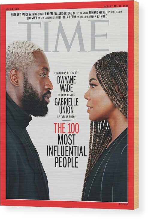 Time 100 Most Influential People Wood Print featuring the photograph TIME 100 - Dwyane Wade, Gabrielle Union by Photograph by Texas Isaiah for TIME