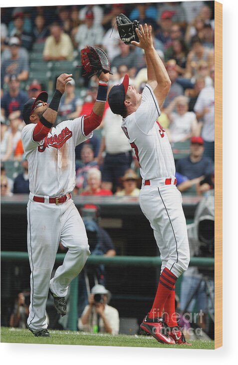 People Wood Print featuring the photograph Trevor Bauer and Carlos Santana by David Maxwell