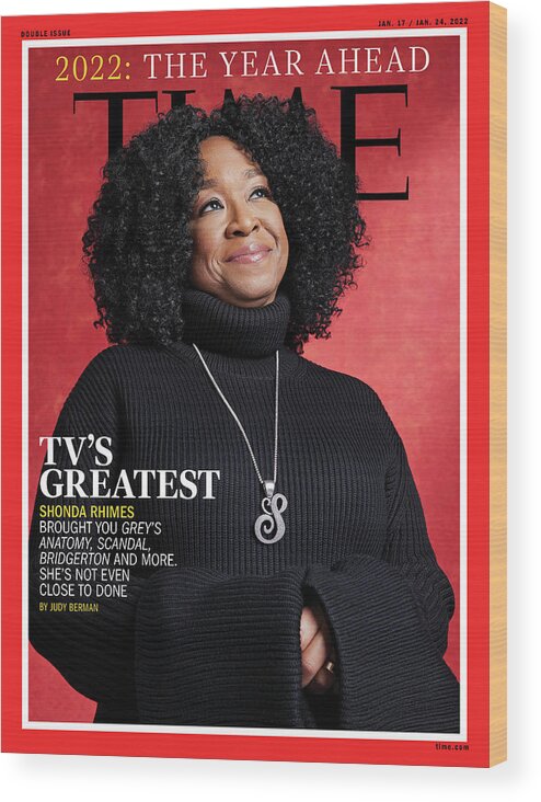 Time 2022 The Year Ahead Wood Print featuring the photograph TV's Greatest - Shonda Rhimes by Photograph by Djeneba Aduayom for TIME