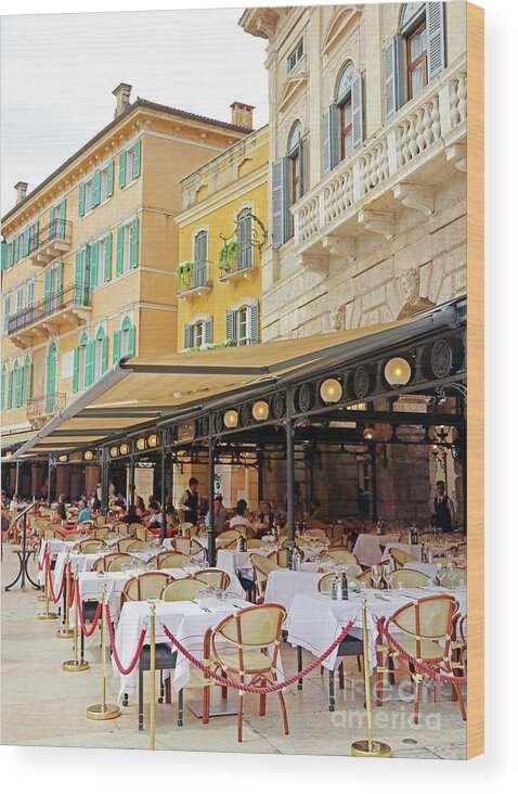 Verona Wood Print featuring the photograph Verona Italy Restaurante 8516 by Jack Schultz