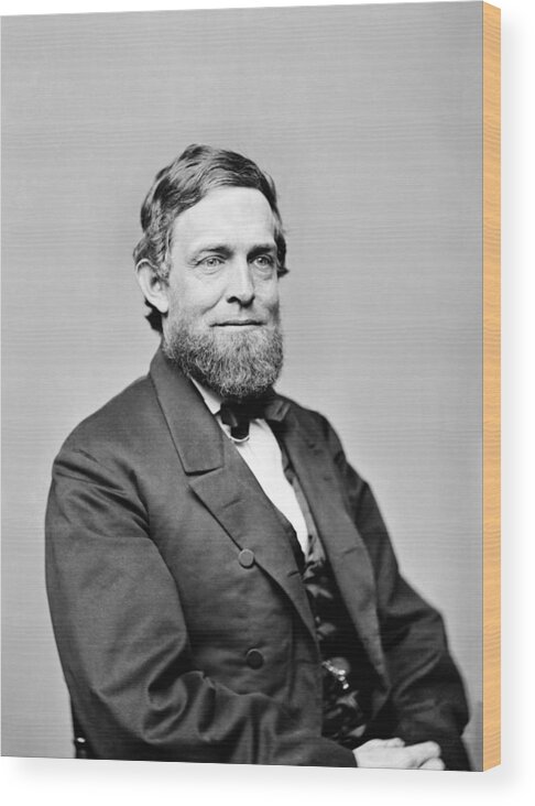Vice President Colfax Wood Print featuring the photograph Vice President Schuyler Colfax Portrait - Circa 1860 by War Is Hell Store