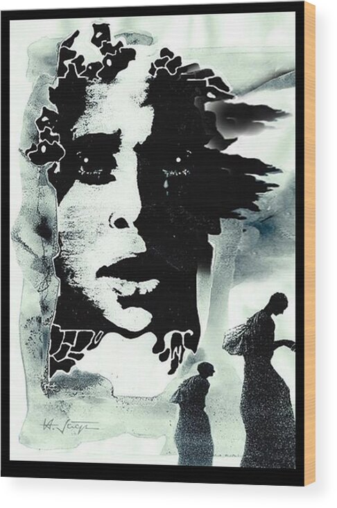 Lament Wood Print featuring the mixed media Violation by Hartmut Jager