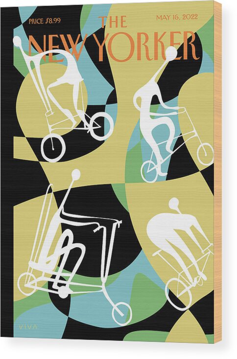 Bicycle Wood Print featuring the digital art Viva Velo by Frank Viva