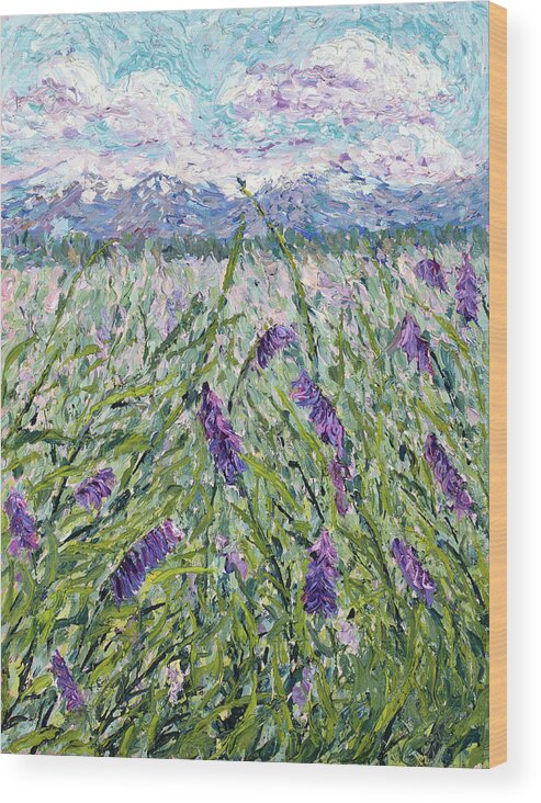 Oil Wood Print featuring the painting Wildflowers by Mary Giacomini