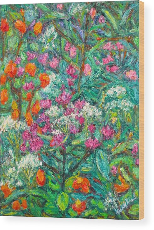 Wildflowers Wood Print featuring the painting Wildwood Beauty by Kendall Kessler