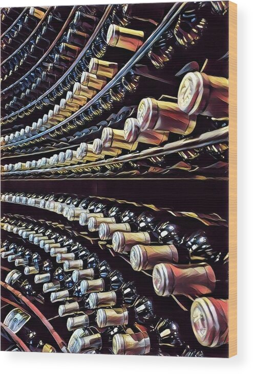  Wood Print featuring the photograph Wine Bottles - California by Adam Green