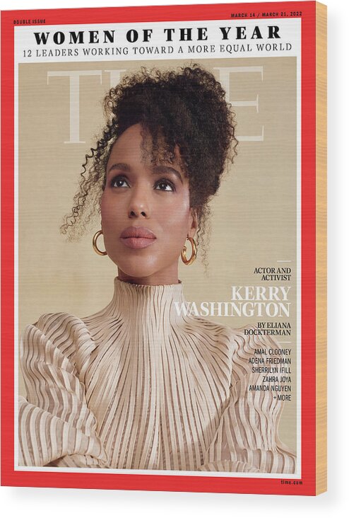Time Women Of The Year Wood Print featuring the photograph Women of the Year - Kerry Washington by Photograph by Daria Kobayashi Ritch for TIME