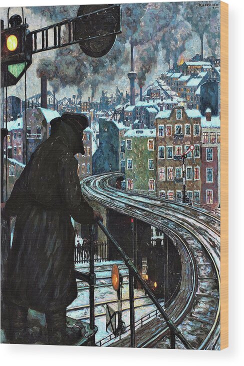 Working-class City Wood Print featuring the painting Working-Class City - Digital Remastered Edition by Hans Baluschek