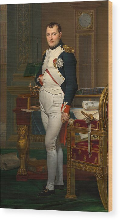 Napoleon Wood Print featuring the painting Emperor Napoleon in His Study at the Tuileries by War Is Hell Store