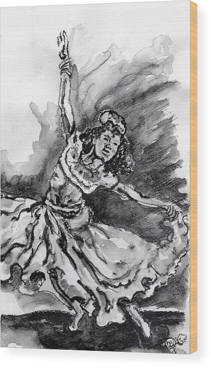 Dance Wood Print featuring the painting Dunham by Howard Barry
