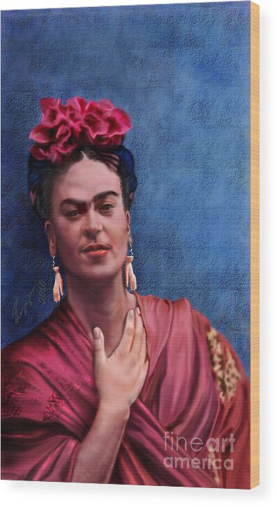 Frida Wood Print featuring the painting Frida- Beyond Flesh by Reggie Duffie