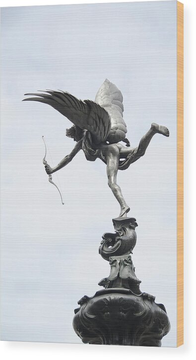 Piccadilly Circus Wood Print featuring the photograph Eros God Of Love by Meshaphoto