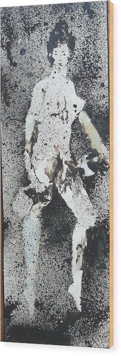 Photo Chemicals On Bromide Wood Print featuring the painting Forms And Figures-2 by Anand Swaroop Manchiraju