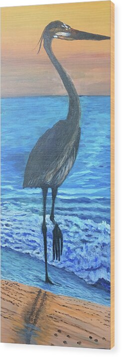 Waterfowl Wood Print featuring the painting Sandhill Strut by Toni Willey
