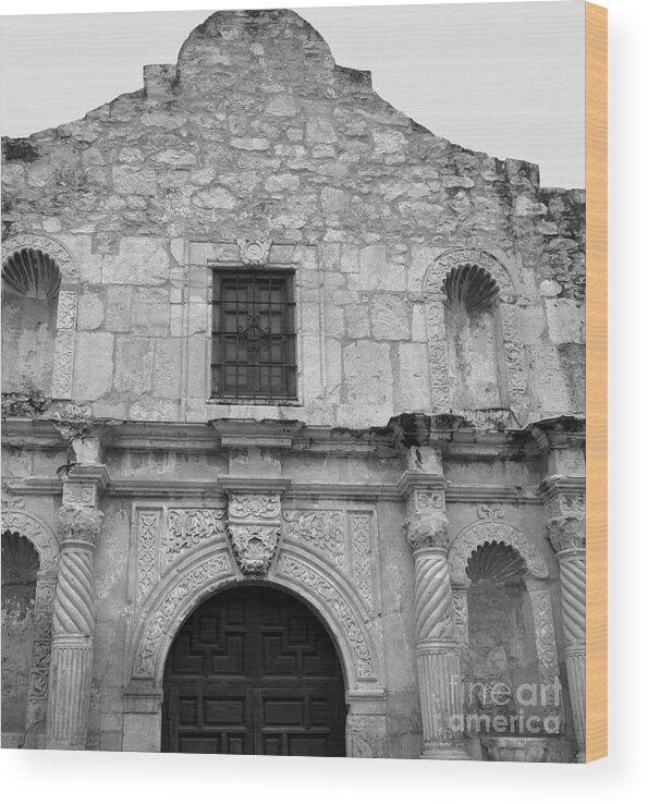 Mission Wood Print featuring the photograph Mission San Antonio de Valero San Antonio Texas 1 by Jennifer E Doll