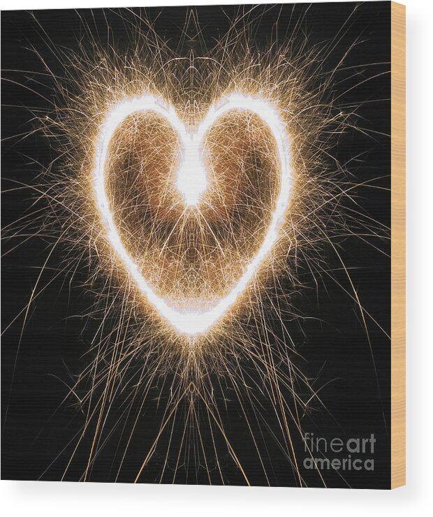 Heart Wood Print featuring the photograph Fiery Heart by Tim Gainey