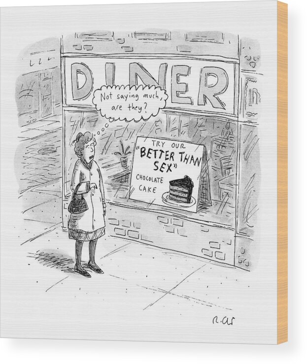 Captionless. Sex Wood Print featuring the drawing Captionless #2 by Roz Chast