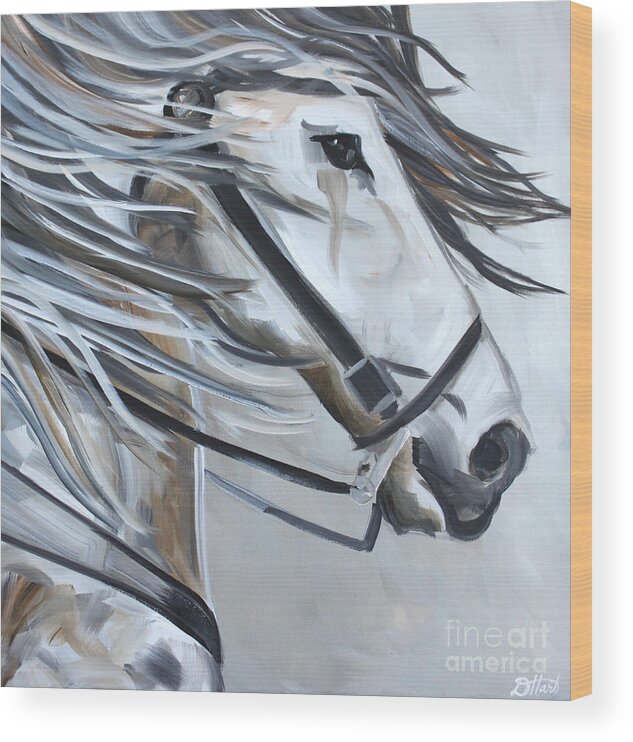 Andalusian Wood Print featuring the painting Abstract Andie by Debbie Hart