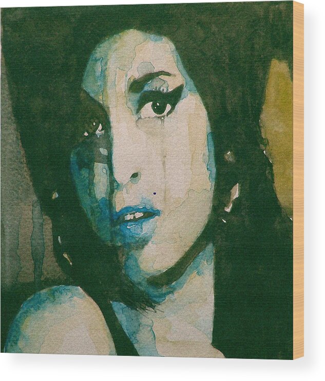 Amy Winehouse Wood Print featuring the painting Amy by Paul Lovering
