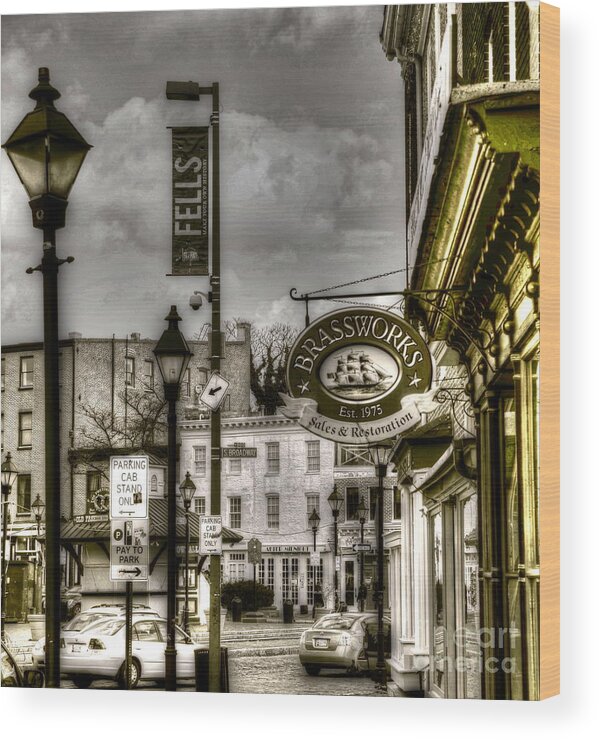 Fells Point Wood Print featuring the photograph Brassworks by Debbi Granruth