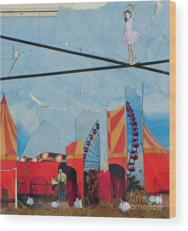  Wood Print featuring the mixed media Circus3 by Patricia Tierney
