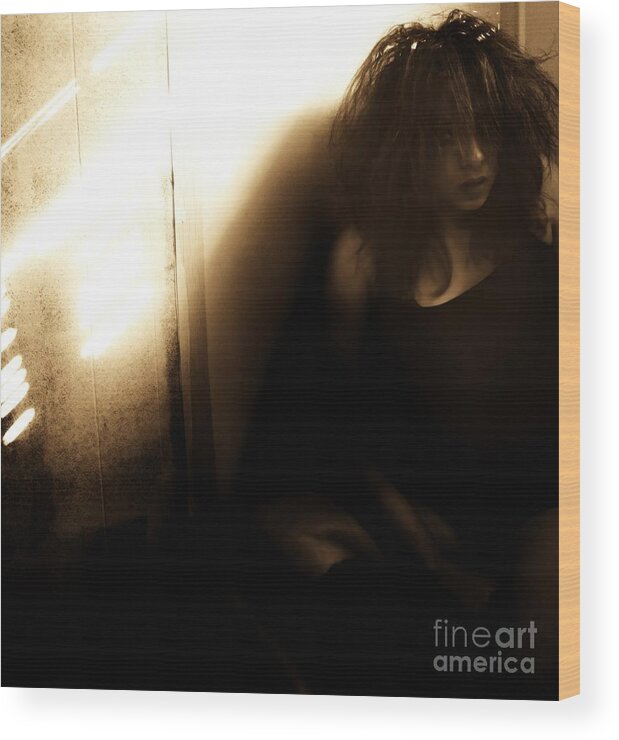 Brown Wood Print featuring the photograph Dejection by Jessica S