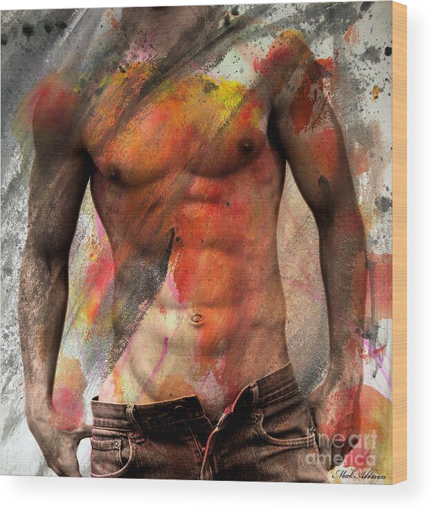 Male Nude Wood Print featuring the painting Don't Explain by Mark Ashkenazi
