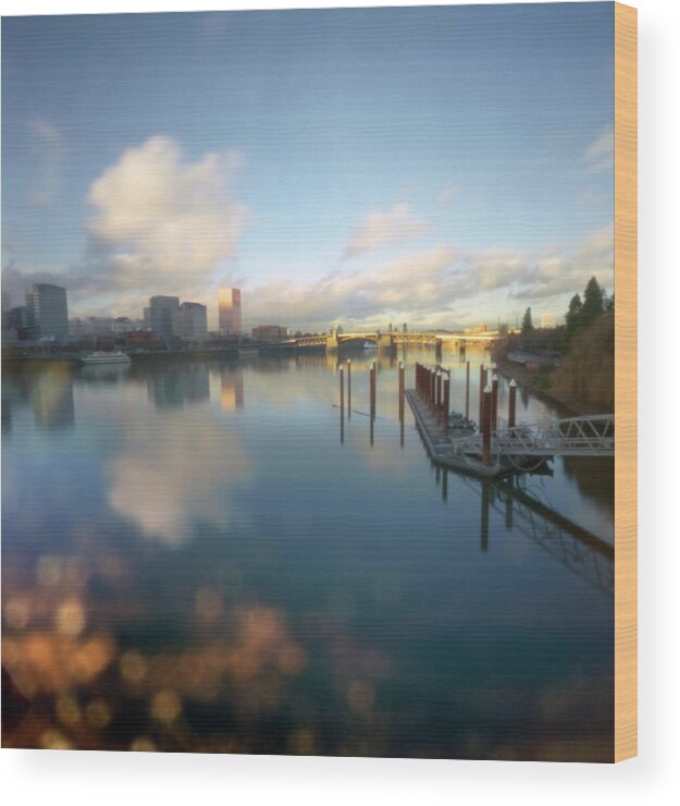 Tranquility Wood Print featuring the photograph Downtown Portland On A Sunny Day by Zeb Andrews